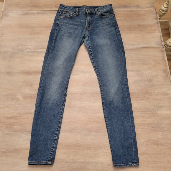 7 For All Mankind Gwenevere Cropped Jeans Stretch Blue Women’s Size 29 - Picture 9 of 11